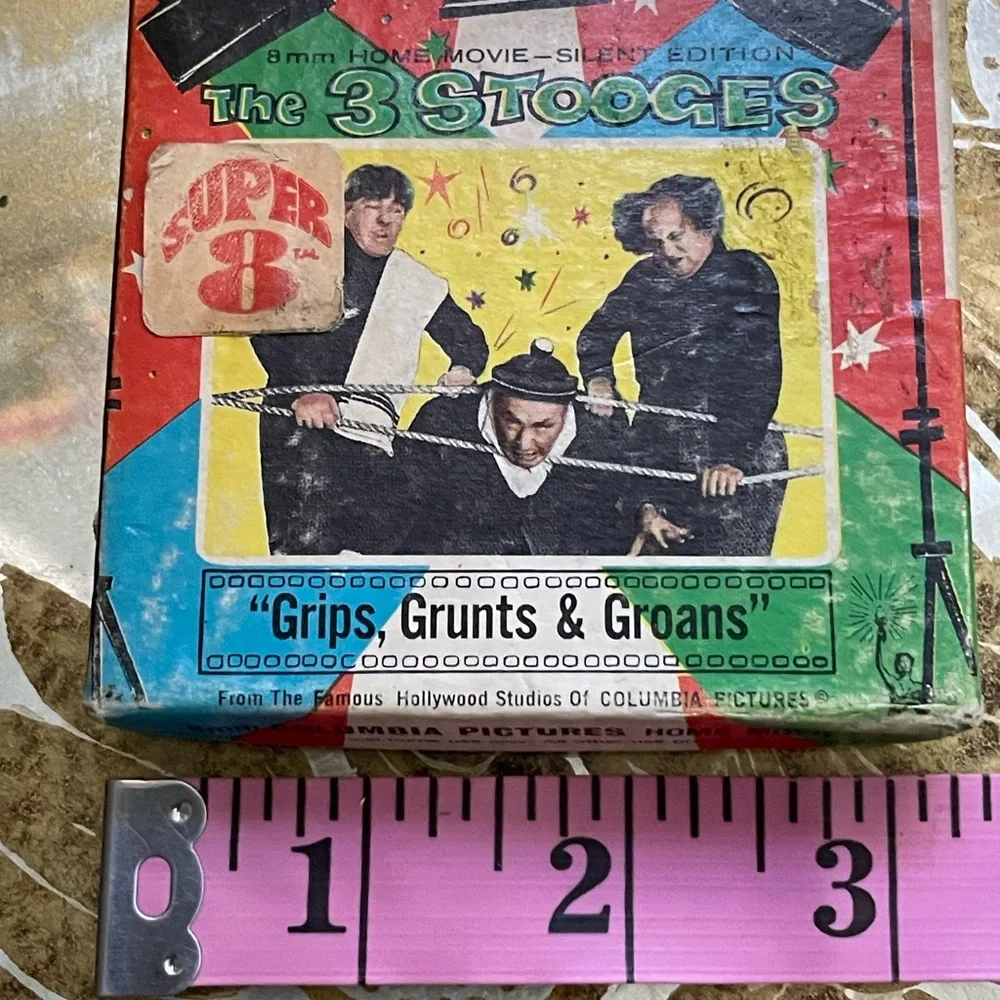 The Three Stooges 1960’s 8 mm silent film reel, Larry, Moe & Curly